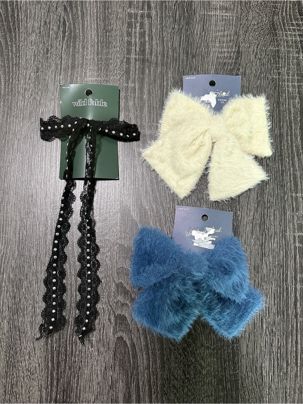 3 new bow hair clips